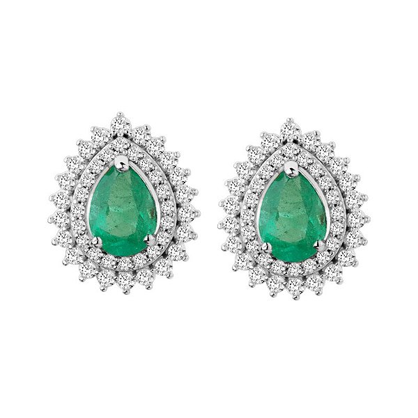 BRINCO DE OURO 18K DIAMANTES ESMERALDAS