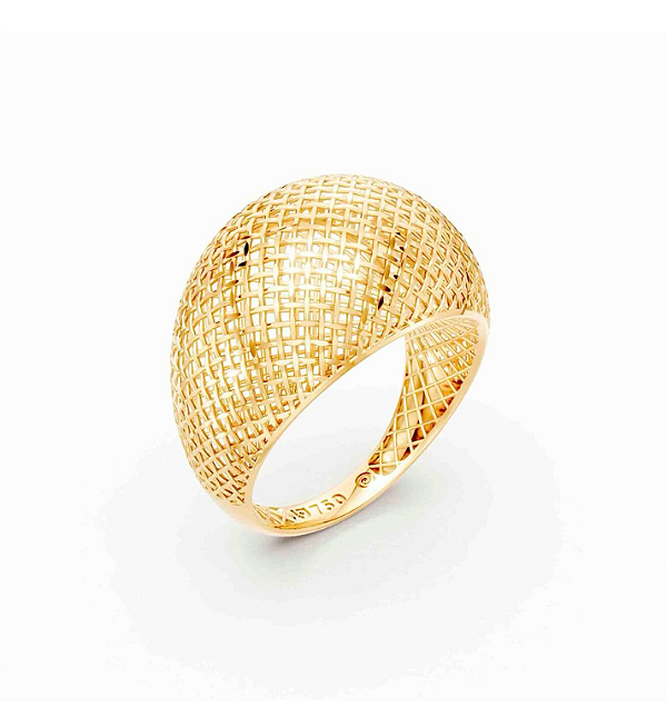 ANEL TUBULAR FILIGRANA OURO 18K