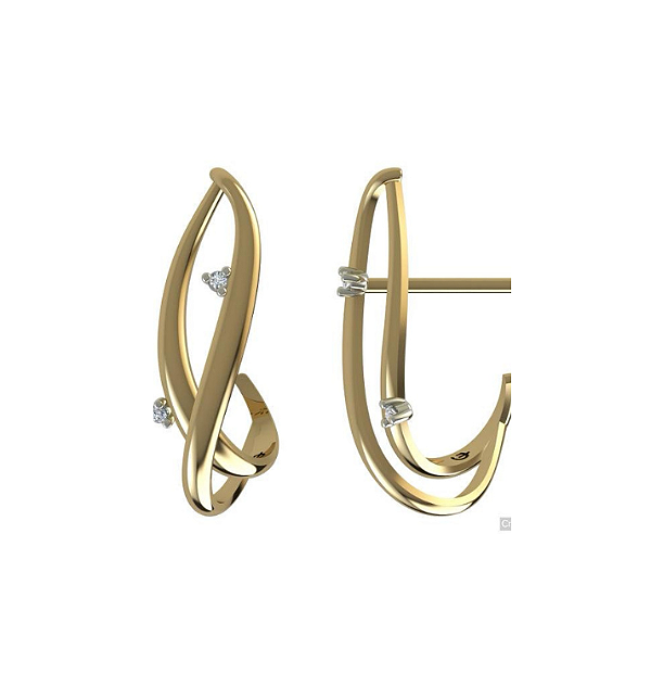 BRINCOS EM OURO 18K COM DIAMANTES