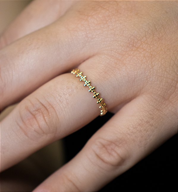 ANEL DE OURO 18K BOL AN621