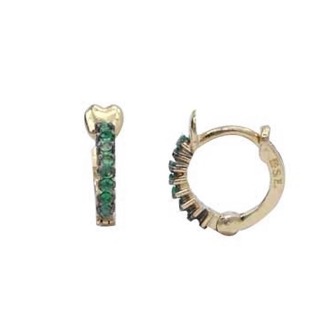 BRINCO ARGOLAS VERENA OURO 18K COM ESMERALDAS