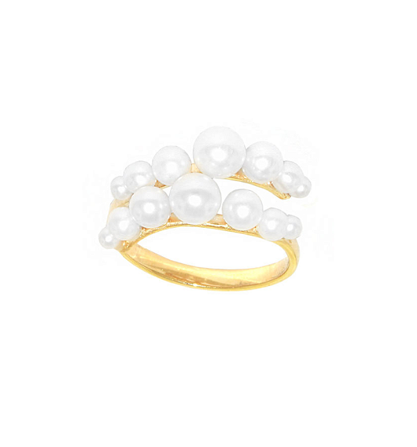 ANEL DE PÉROLAS OURO 18K