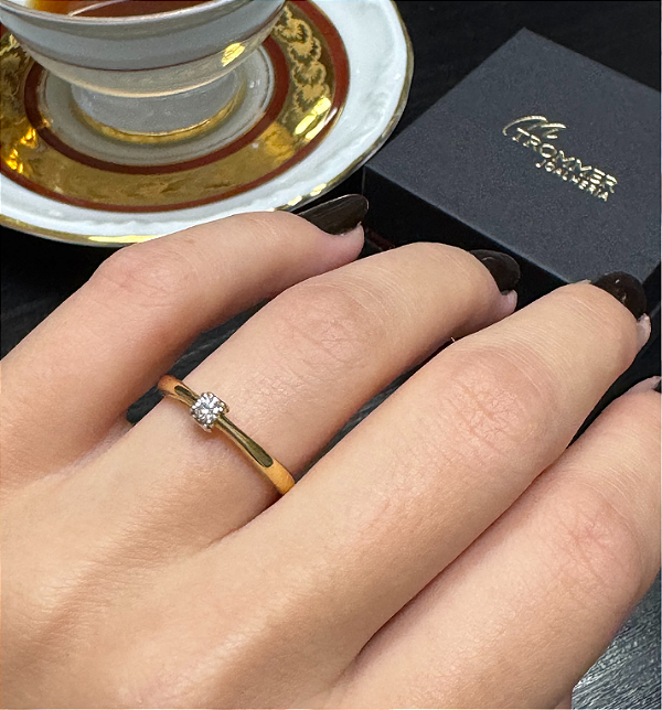 ANEL DE OURO 18K SOLITÁRIO AN3776 ,10CT DIAM T.19