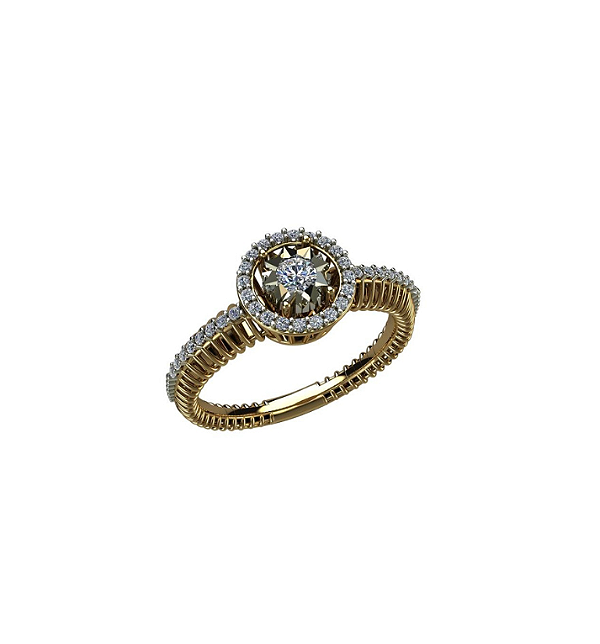 ANEL OURO 18K COM DIAMANTES