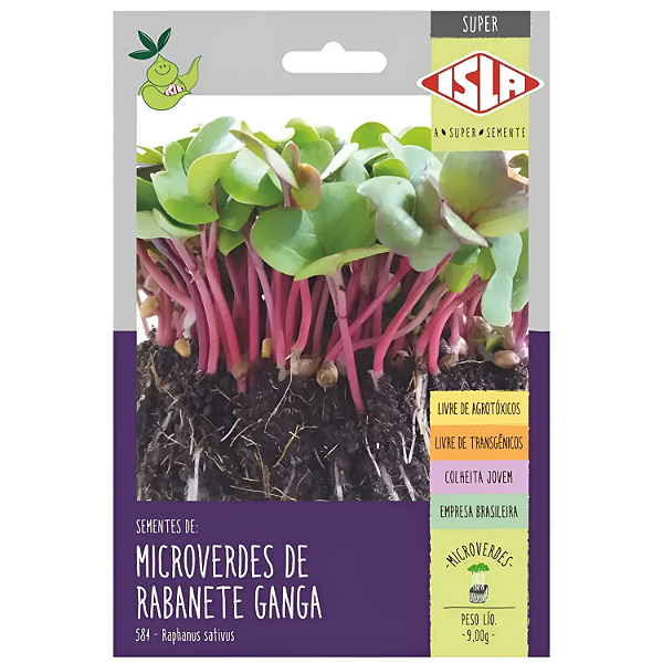 Sementes Brotos Microverdes De Rabanete Ganga