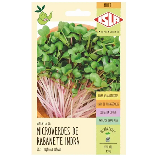 Sementes De Microverdes Brotos De Rabanete Indra