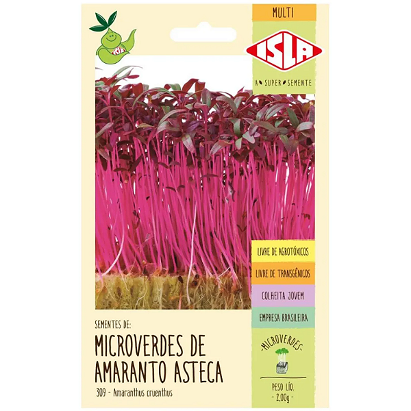 Sementes Brotos Microverdes De Amaranto Asteca