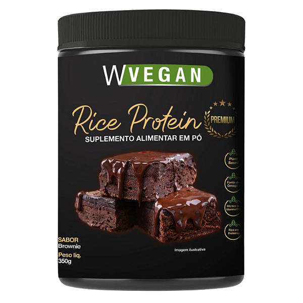 Proteína Vegetal Premium 350g com DHA WVegan – Sabor Brownie