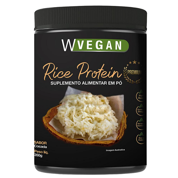 Proteína Vegetal Premium 350g com DHA WVegan – Sabor Cocada