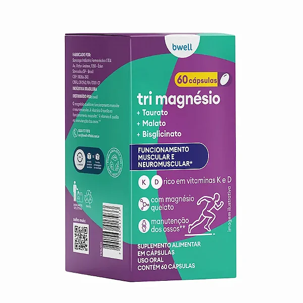 Tri MagnésioBwell 60 cápsulas