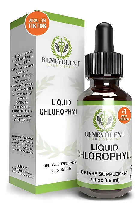 Suplemento Líquido de Clorofila – 59ml Vegano, Sabor Hortelã - PROMOÇÃO