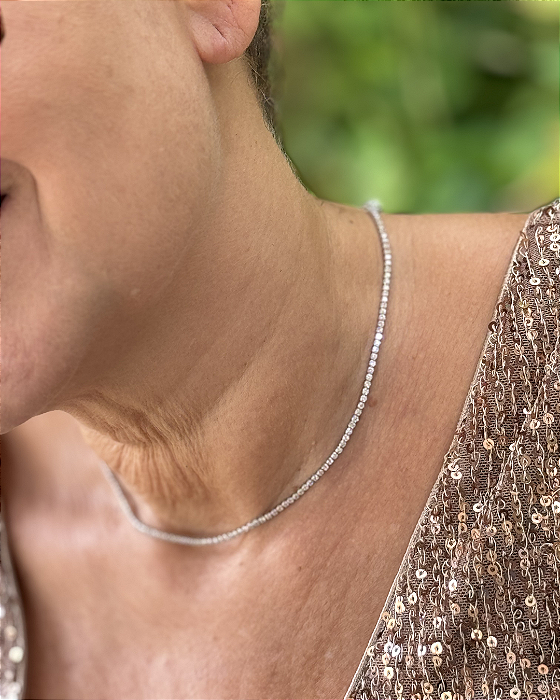 Choker Riviera em ródio branco