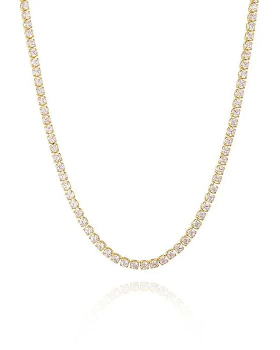 Colar Choker Riviera 35cm banhado em ouro 18k