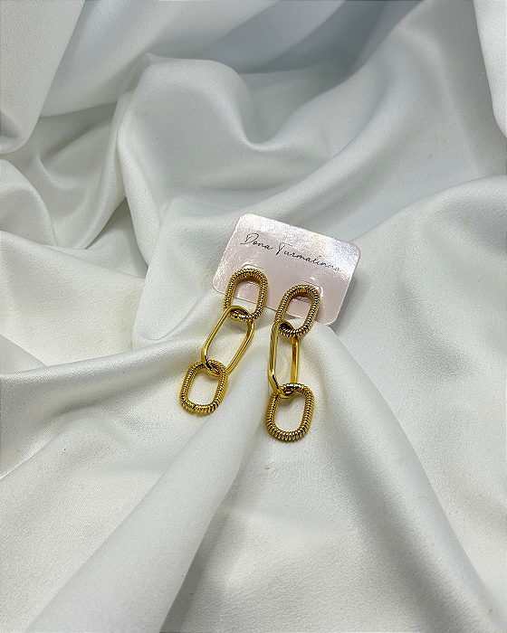 Brinco Elos Liso banhado em ouro 18k