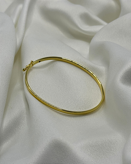Bracelete Liso Minimalista Banho Ouro 18k