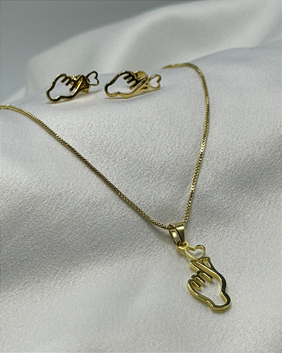 Conjunto Veneziana Dorama Banhado em Ouro 18k