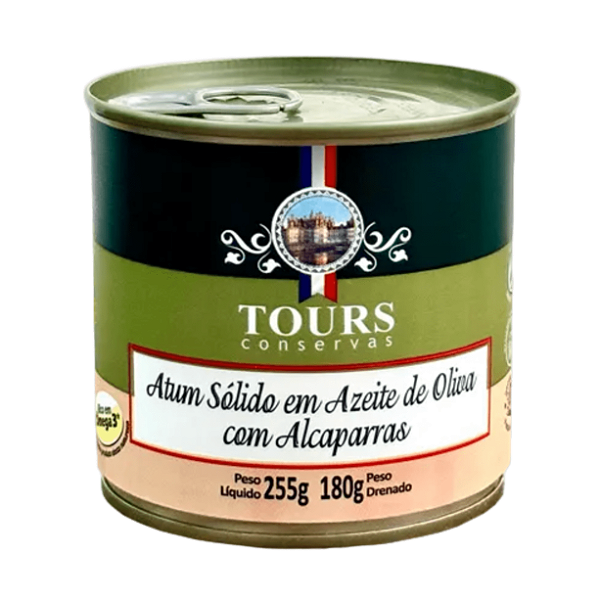Atum Gourmet em Azeite de Oliva com Alcaparras - 255g - Tours