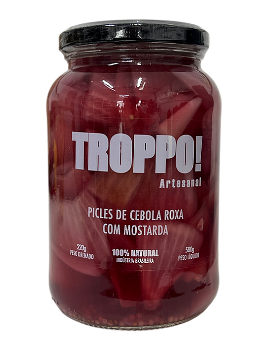 Picles de Cebola Roxa com Mostarda Artesanal - 580g - Troppo