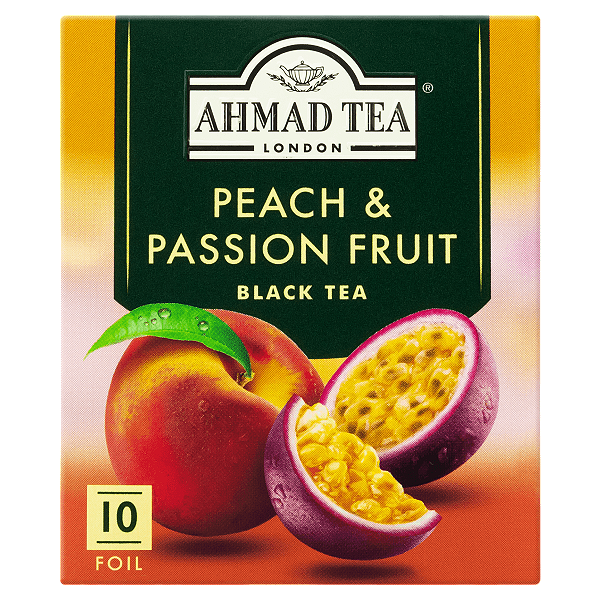 Chá Preto Peach e Passion Fruit - 10 Sachês - Ahmad Tea
