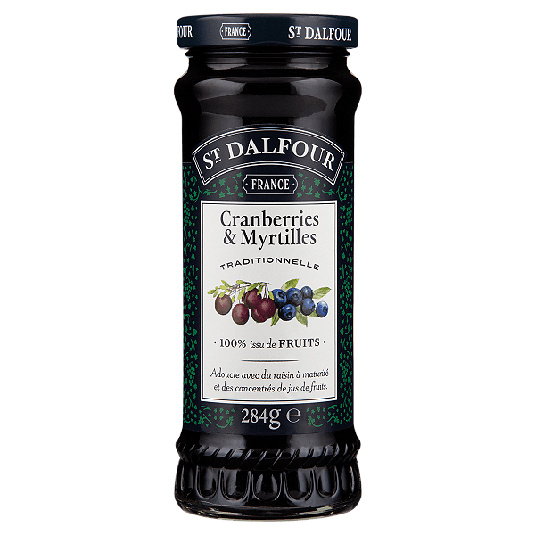 Geleia Artesanal de Cranberry e Mirtilo – 284g – St. Dalfour