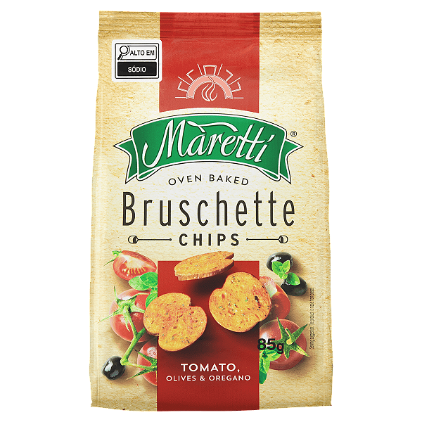 Bruschetta Sabor Tomate, Azeitona e Orégano - 85g - Maretti