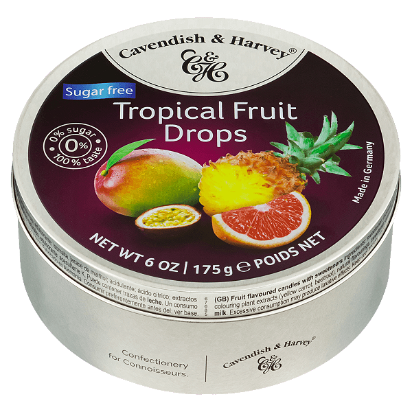 Bala Alemã sem açúcar Tropical Fruit  - 175g - Cavendish & Harvey