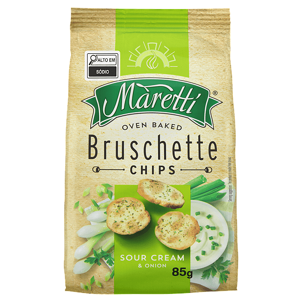 Bruschetta Sabor Creme Azedo e Cebola - 85g - Maretti