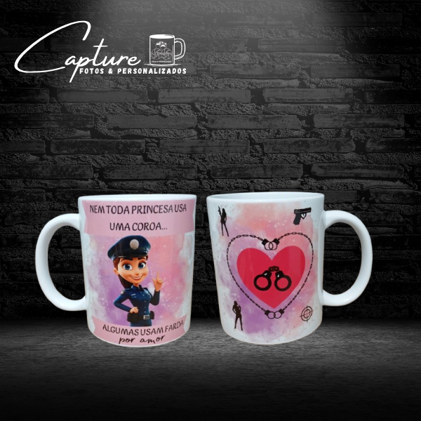 Caneca de Porcelana Personalizada - Policial/Segurança/Guarda Feminino