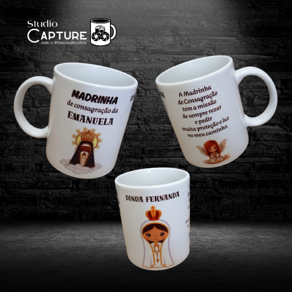 Caneca Porcelana Madrinha de Consagração