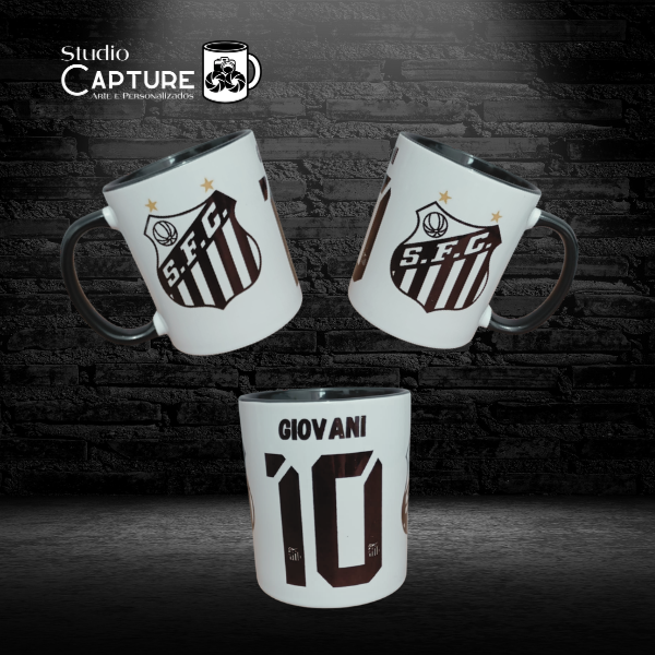 Caneca Santos Nº 10 com Nome