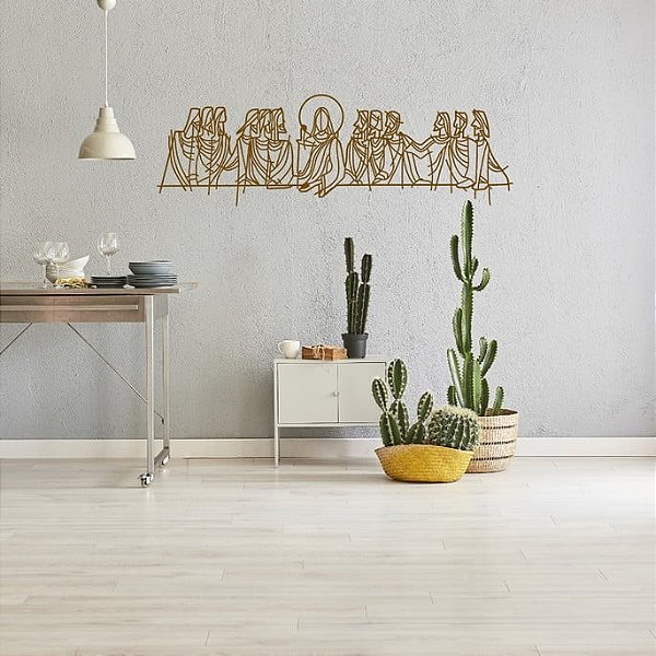 Santa Ceia Painel em Acrilico Branco