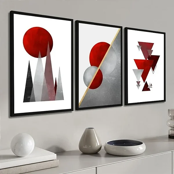 Kit Quadros Decorativos Geométrico
