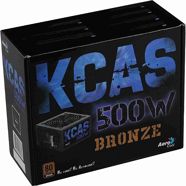Fonte Gamer Aerocool KCAS 500W 80 Plus Bronze