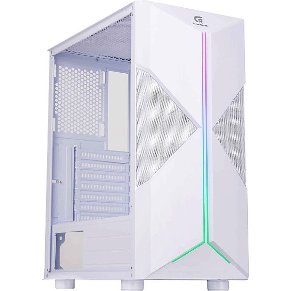 Gabinete Gamer Fortrek Holt Mid Tower RGB Branco