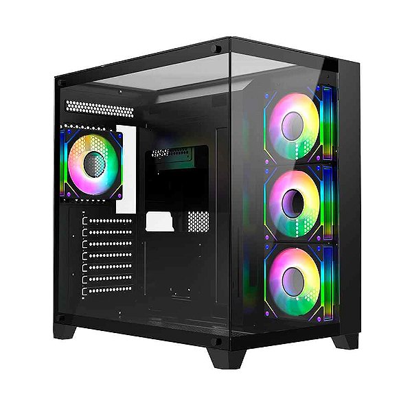 Gabinete Liketec Zeus Pro Glass Black,  ATX