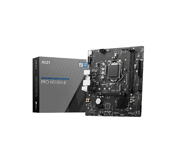 PLACA MAE MSI PRO H510M-B - CHIPSET H470 - INTEL 1200 - SOMENTE 10 GER - DDR4 - MATX - M.2 -VGA/HDMI
