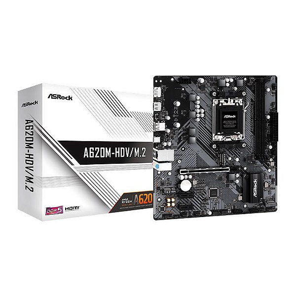 Placa-Mãe ASRock A620M-HDV/M.2 AM5 DDR5 mATX