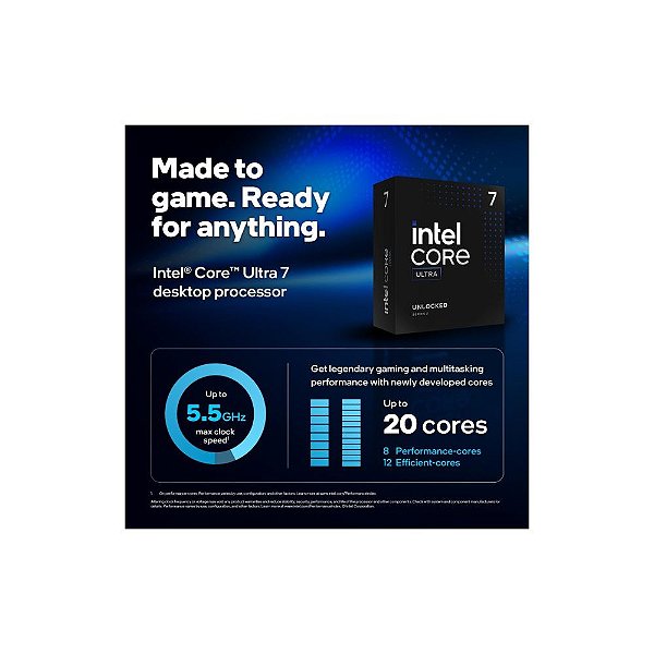 Processador Intel Core Ultra 7-265K 5.5GHz 20 Núcleos