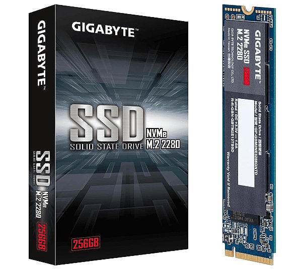 SSD GIGABYTE 256GB M.2 2280 NVME PCIE 3.0 LEITURA 1700MB/S GRAVACAO 1100MB/S - GP-GSM2NE3256GNTD