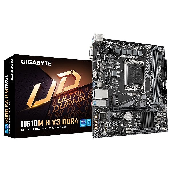 Placa-Mãe GIGABYTE H610M DDR4 LGA1700 Micro ATX