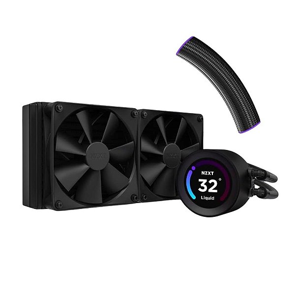 Water Cooler NZXT Kraken Elite 240 RGB LCD Com 2 Fans Preto