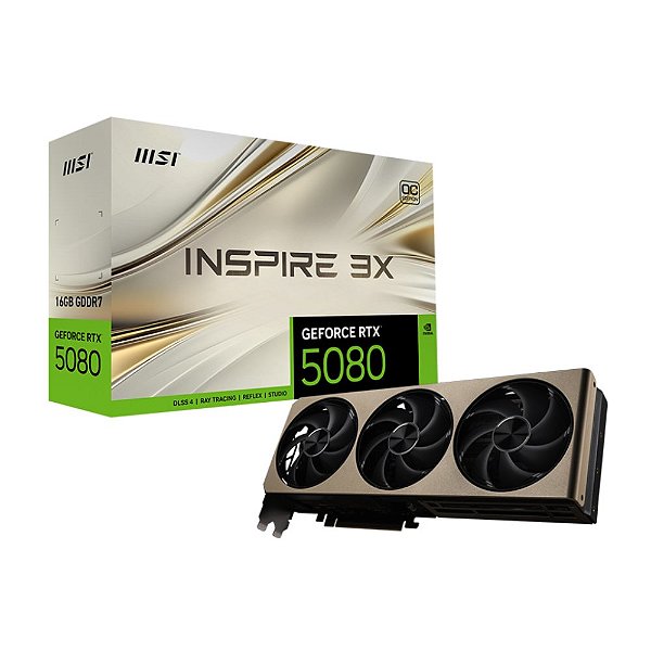 Placa de Video Msi Geforce Rtx 5080 Inspire 3x Oc 16gb Gddr7 256 Bits