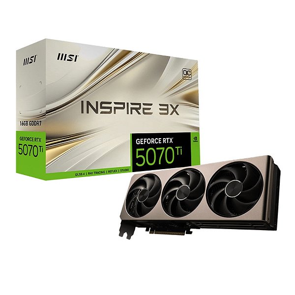 Placa de Vídeo MSI RTX 5070 Ti Inspire 3X OC 16GB
