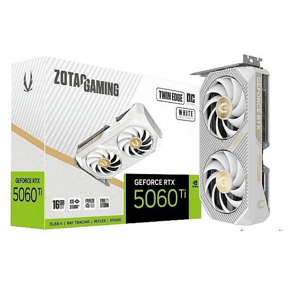 Placa de Vídeo Zotac RTX 5060 Ti 16GB Twin Edge OC White