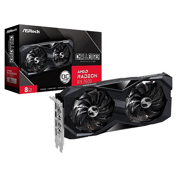 Placa de Vídeo ASRock Radeon RX 7600 Challenger 8GB GDDR6 2x