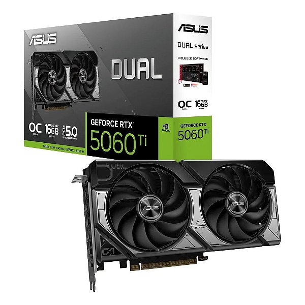 Placa de Vídeo ASUS Dual RTX 5060 Ti 16GB GDDR7 OC