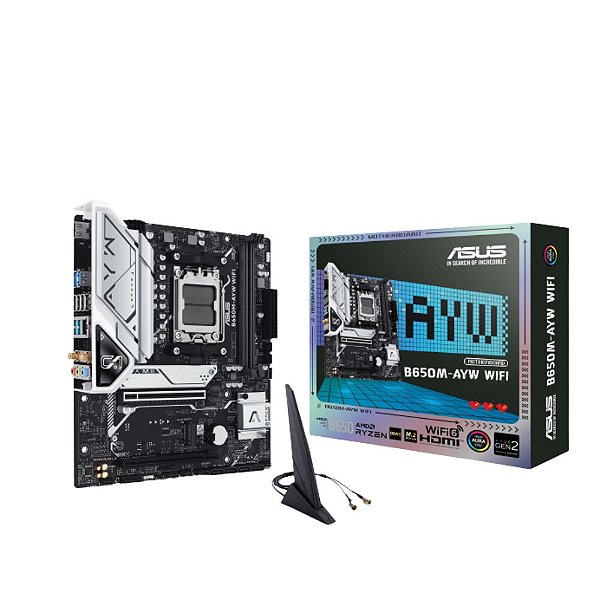 Placa Mãe ASUS B650M-AYW WIFI AM5 DDR5 mATX