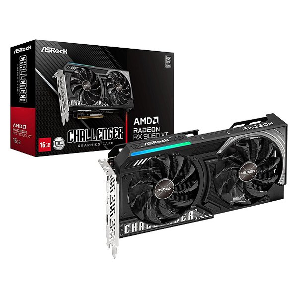 Placa de Vídeo AsRock RX 9060 XT Challenger OC 16GB GDDR6