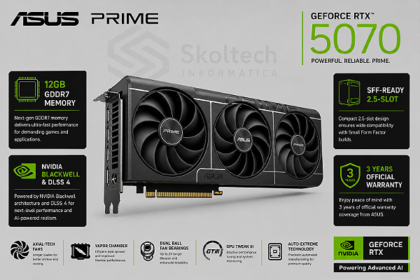 Placa de Vídeo RTX 5070 ASUS Prime OC Edition 12GB GDDR7