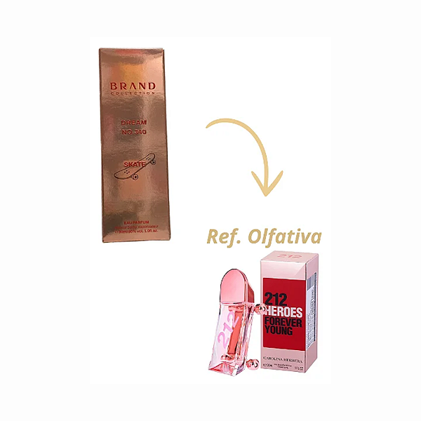 Brand Collection 340 Skate - Perfume Feminino 30ml (Ref. Olfativa 212 Heroes)